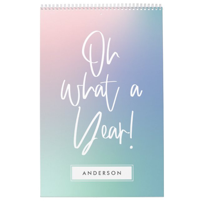 Moderne, farbenfrohe pastellfarbene Regenbogenkale Kalender (Titelbild)