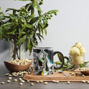 Moderne farbenfrohe psychedelische Spiralfraktale Tasse