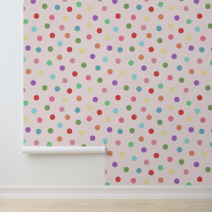 Moderne farbenfrohe Punkte Muster rosa Tapete