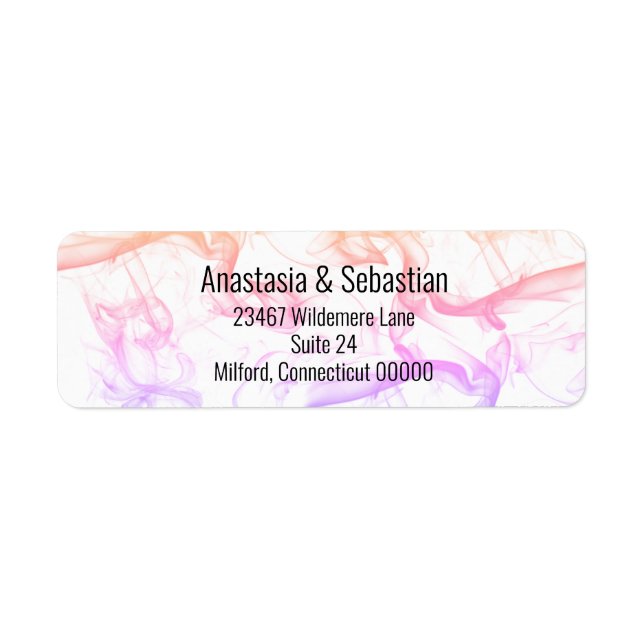 Moderne farbenfrohe Regenbogennebel-Hochzeitsvorla (Vorne)