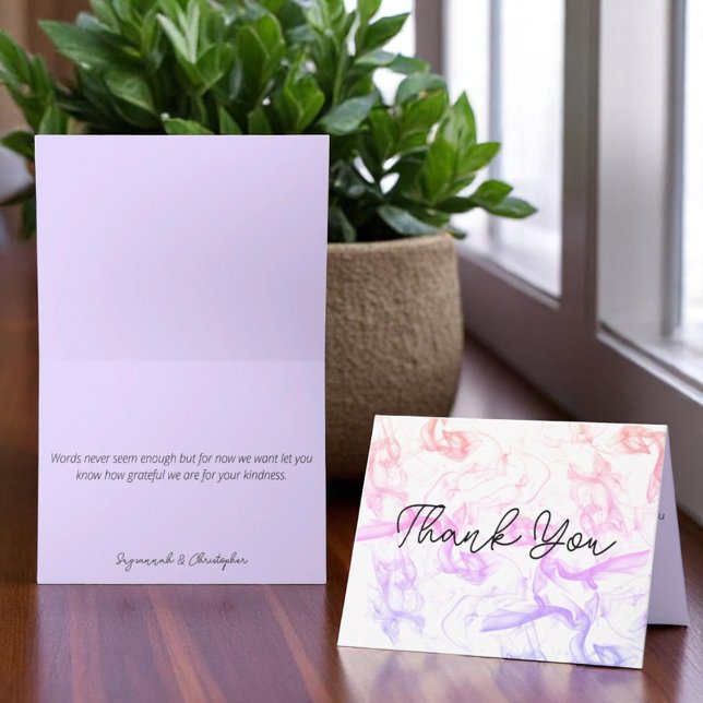 Moderne farbenfrohe Regenbogennebel passen in die  (front and inside template thank you greeting card)