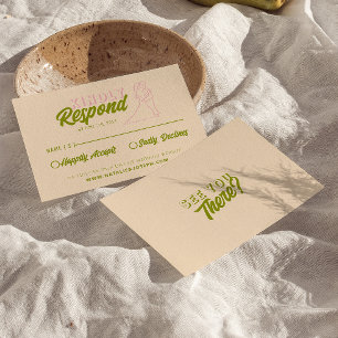 Moderne farbenfrohe Retro Fun Funky Einzigartige H RSVP Karte