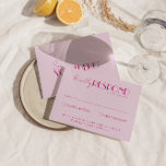 Moderne, farbenfrohe Retro Fun Funky Wedding RSVP Karte<br><div class="desc">Eine einfache und elegante Kalligraphie farbenfrohe Retro-Hochzeitskarte rsvp. Das hat einen Vintagen,  modernen Rosa Hintergrund mit einem anderen rosa Drehbuch und handgeschriebenen stylischen Schriften . Minimalistisch und elegant mit handgeschriebener Schrift. Sie können alle editierbar sein,  indem Sie auf die Schaltfläche Personalisieren klicken.</div>