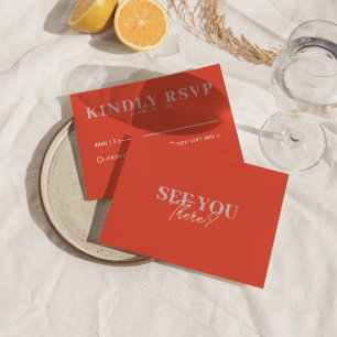 Moderne farbenfrohe Retro Fun kühne einzigartige H RSVP Karte