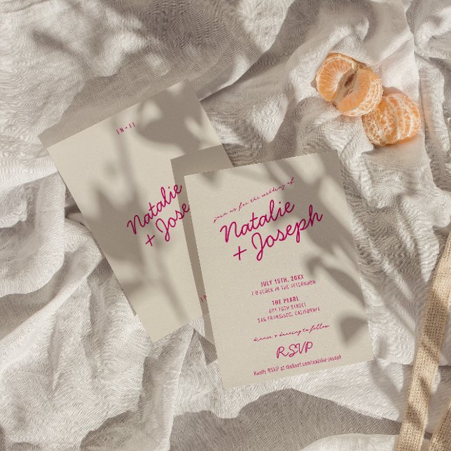 Moderne farbenfrohe Retro Fun Whimsical Script Hoc Einladung (Von Creator hochgeladen)