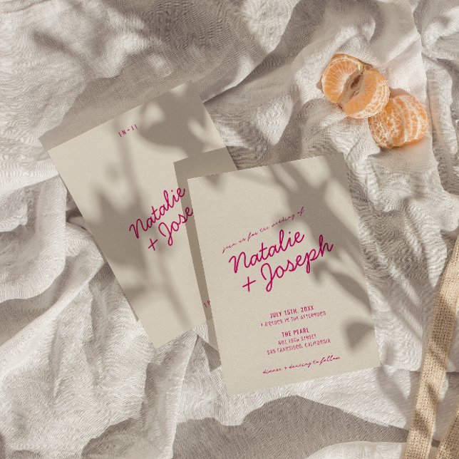 Moderne farbenfrohe Retro Fun Whimsical Script Hoc Einladung (Von Creator hochgeladen)