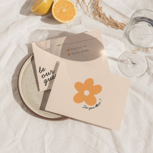 Moderne farbenfrohe Retro Funky Einzigartige Hochz RSVP Karte