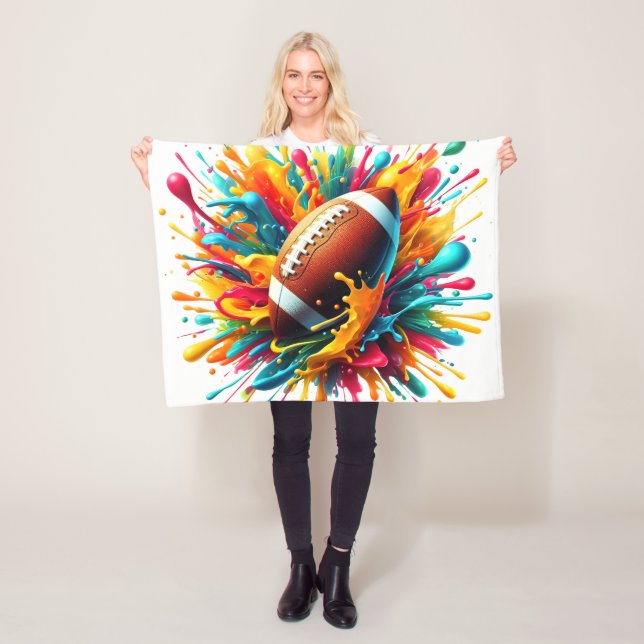 Moderne farbenfrohe Spritzspiel Ballsportarten Fleecedecke (Beispiel)