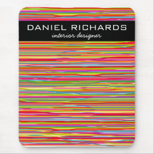 Moderne farbenfrohe Streifen Lebhafter Innenarchit Mousepad