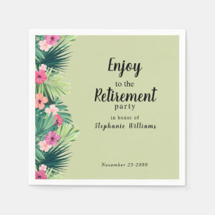 Moderne farbenfrohe tropische Blumen Ruhestandspar Serviette