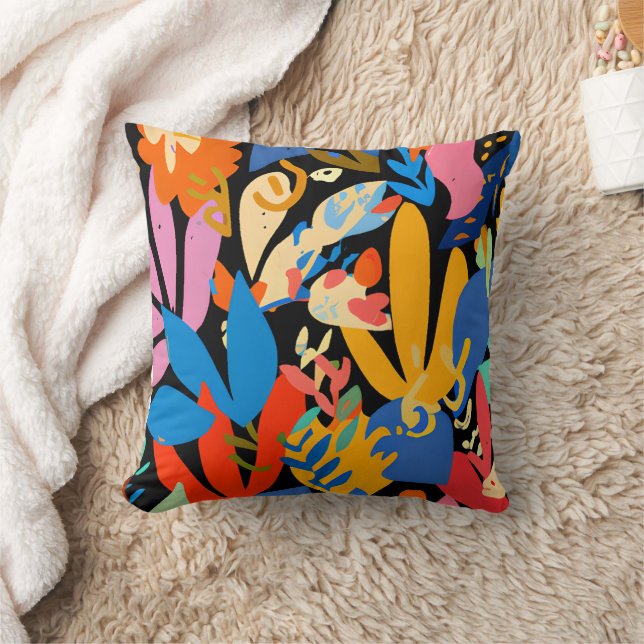 Moderne farbenfrohe tropische Muster. Niedliches B Kissen (Decke)