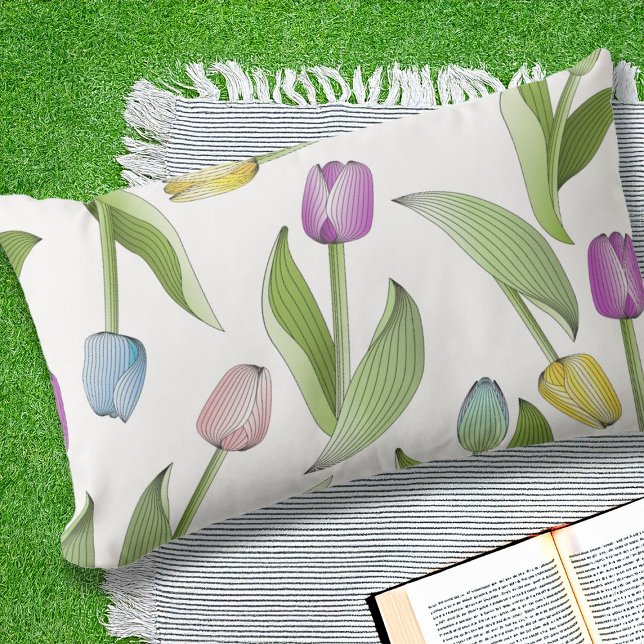 Moderne farbenfrohe Tulip Outdoor Kissen Für Draußen (Von Creator hochgeladen)