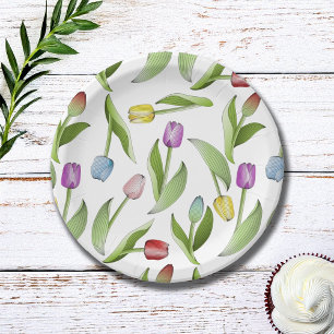 Moderne farbenfrohe Tulip Pappteller