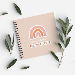 Moderne farbenfrohe Typografie Regenbogenlehrer Notizbuch