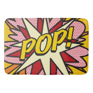 Moderne farbenfrohe typografische Comic-Pop-Art-Sp Badematte