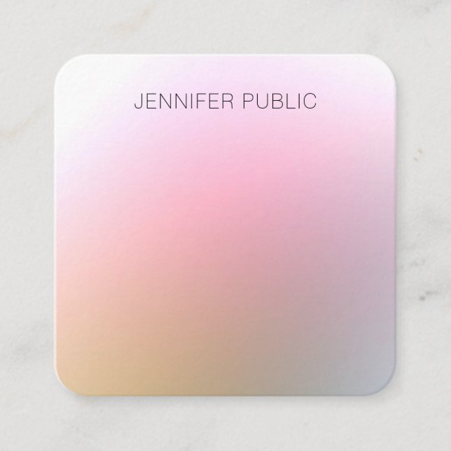 Moderne, farbenfrohe und elegante Designvorlage tr Quadratische Visitenkarte (Vorderseite)