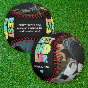 Moderne farbenfrohe Vatertag Bester Vater je Fotos Baseball
