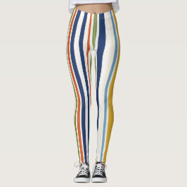 Moderne farbenfrohe vertikale Streifenmuster Leggings