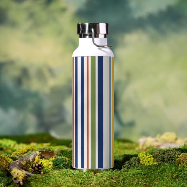 Moderne farbenfrohe vertikale Streifenmuster Trinkflasche (Außenbereich)