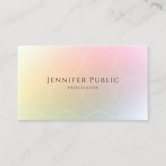 Moderne farbenfrohe Vorlage Elegantes Design Trend Visitenkarte (Vorderseite)