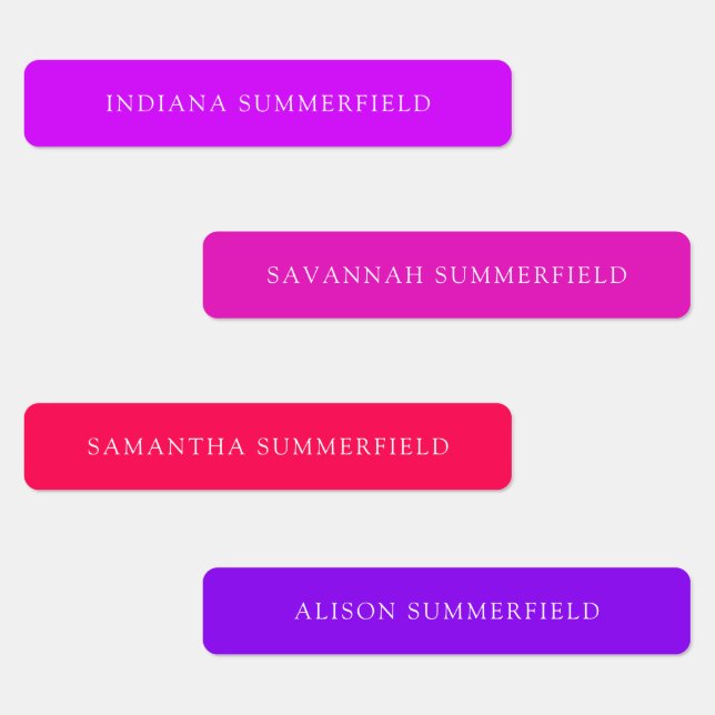 Moderne farbenfrohe, wasserdichte Kinder Etiketten (Gruppe)