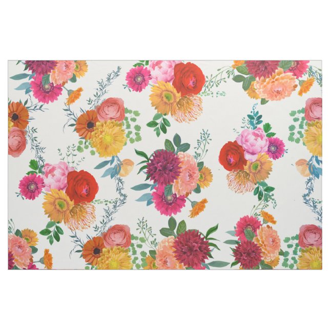 Moderne farbenfrohe Wasserfarben Blumen Stoff (Yard (91,4 cm))