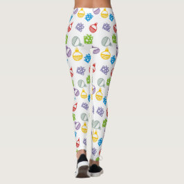 Moderne, farbenfrohe Weihnachtsbälle und -geschenk Leggings
