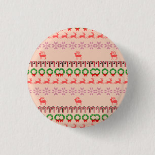 Moderne farbenfrohe Weihnachtsbaum-Malerei Button