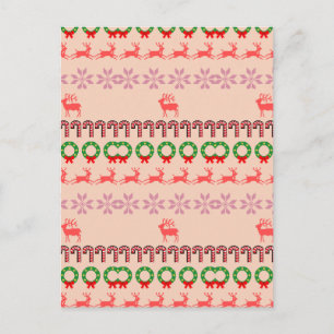 Moderne farbenfrohe Weihnachtsbaum-Malerei  Postkarte