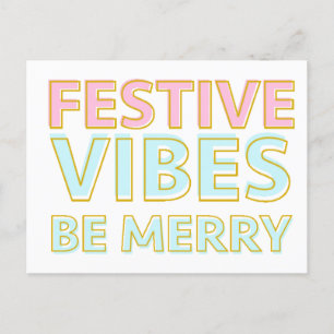 Moderne farbenfrohe Weihnachtsfeiertage Postkarte