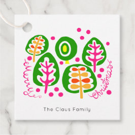 Moderne farbenfrohe Weihnachtsfeiertage Tags Geschenkanhänger