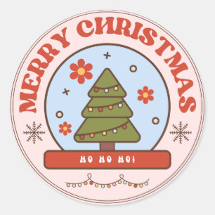 Moderne farbenfrohe Weihnachtsklassiker Runde Runder Aufkleber