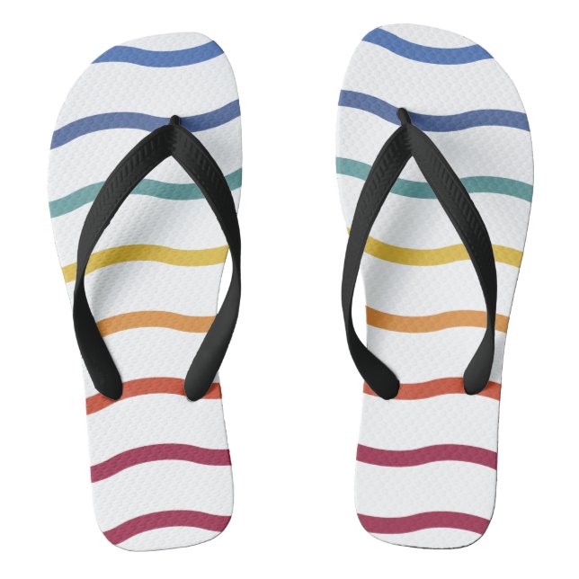 Moderne farbenfrohe Wellenmuster Flip Flops (Fußbett)