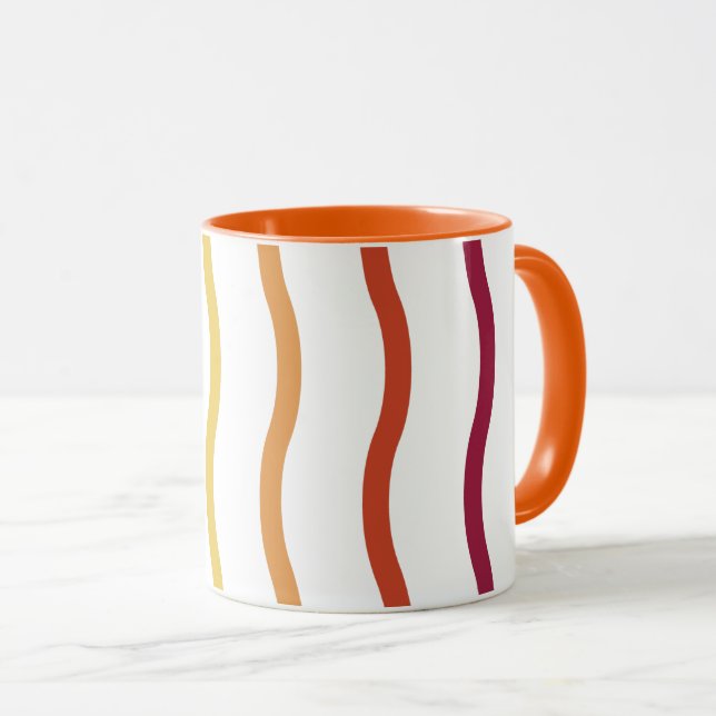 Moderne farbenfrohe Wellenmuster-Tasse Tasse (VorderseiteRechts)