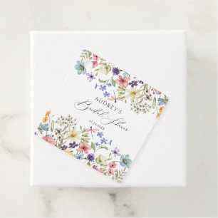 Moderne farbenfrohe Wildblume Blumenkohl Brautpart Geschenkanhänger