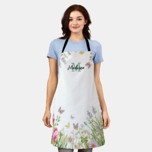 Moderne farbenfrohe Wildblumen-Blumen-Sommer-Monog Schürze
