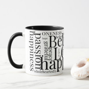 Moderne farbenfrohe Word Cloud Text Designs Tasse