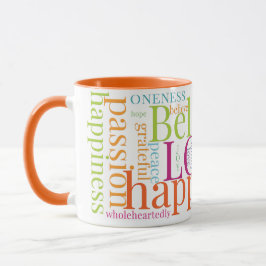 Moderne farbenfrohe Word Cloud Text Designs Tasse