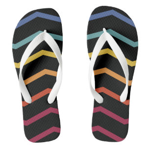 Moderne farbenfrohe Zigzag Muster Flip Flops