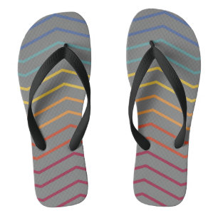 Moderne farbenfrohe Zigzag Muster Flip Flops