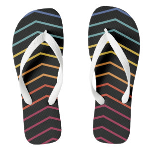 Moderne farbenfrohe Zigzag Muster Flip Flops