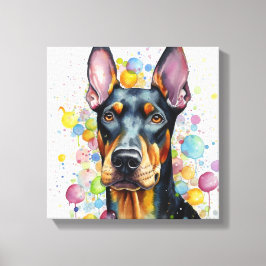 Moderne Farbenspiel Doberman Art Leinwanddruck