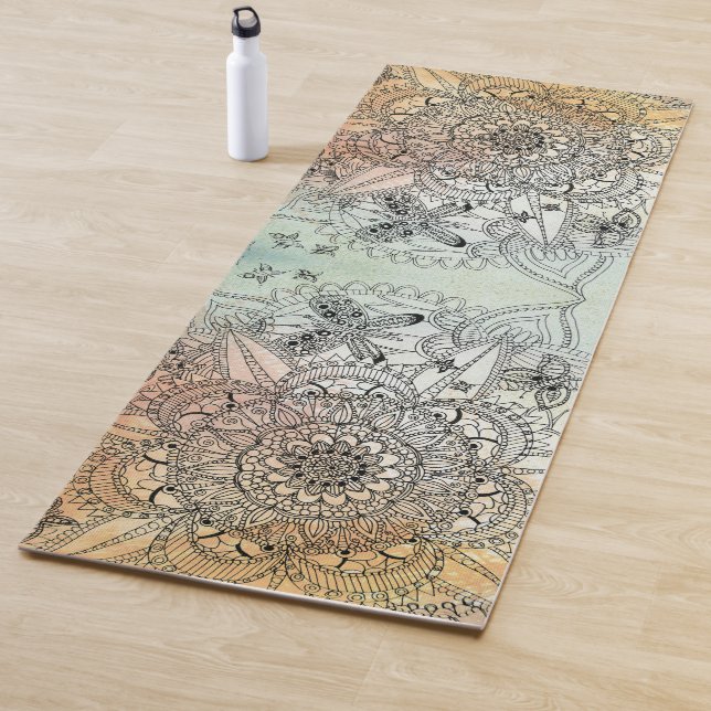 Moderne Farbenspiel Mandala Butterfly Yogamatte (Beispiel)