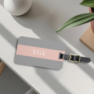 Moderne Farbfeld individuell gestaltete Monogramm- Gepäckanhänger