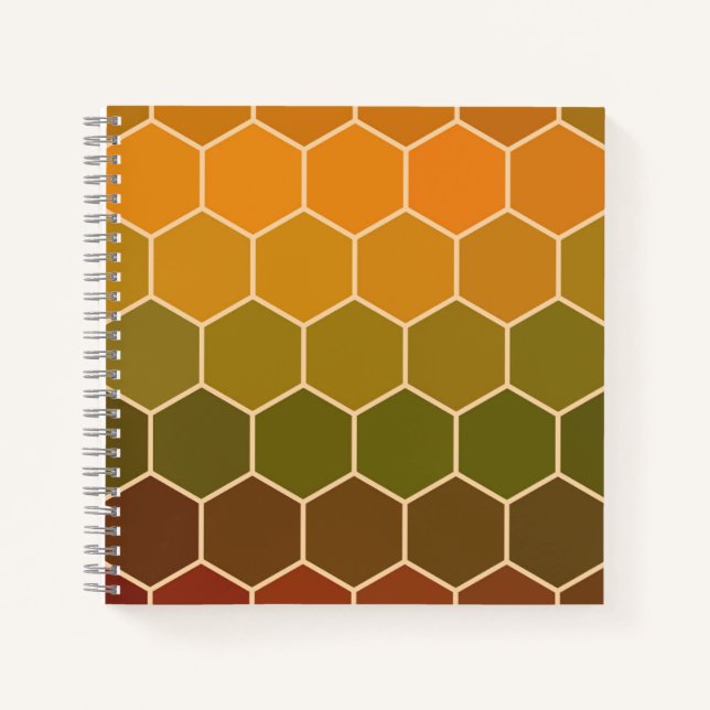 Moderne farbige 3D-Kuben oder Hexagons-Muster Notizbuch (Vorderseite)