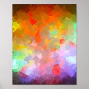 Moderne Farbige Abstrakte Burst Kubismus Kunst Poster