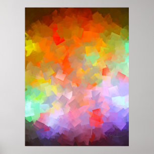 Moderne Farbige Abstrakte Burst Kubismus Kunst Poster