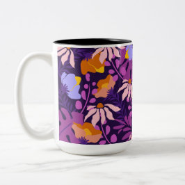 Moderne farbige Blume Zweifarbige Tasse