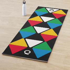 Moderne Farbige Dreiecke Monogramm Yogamatte