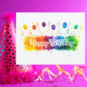 Moderne Farbige Einfache Alles Gute Zum Geburtstag Postkarte
